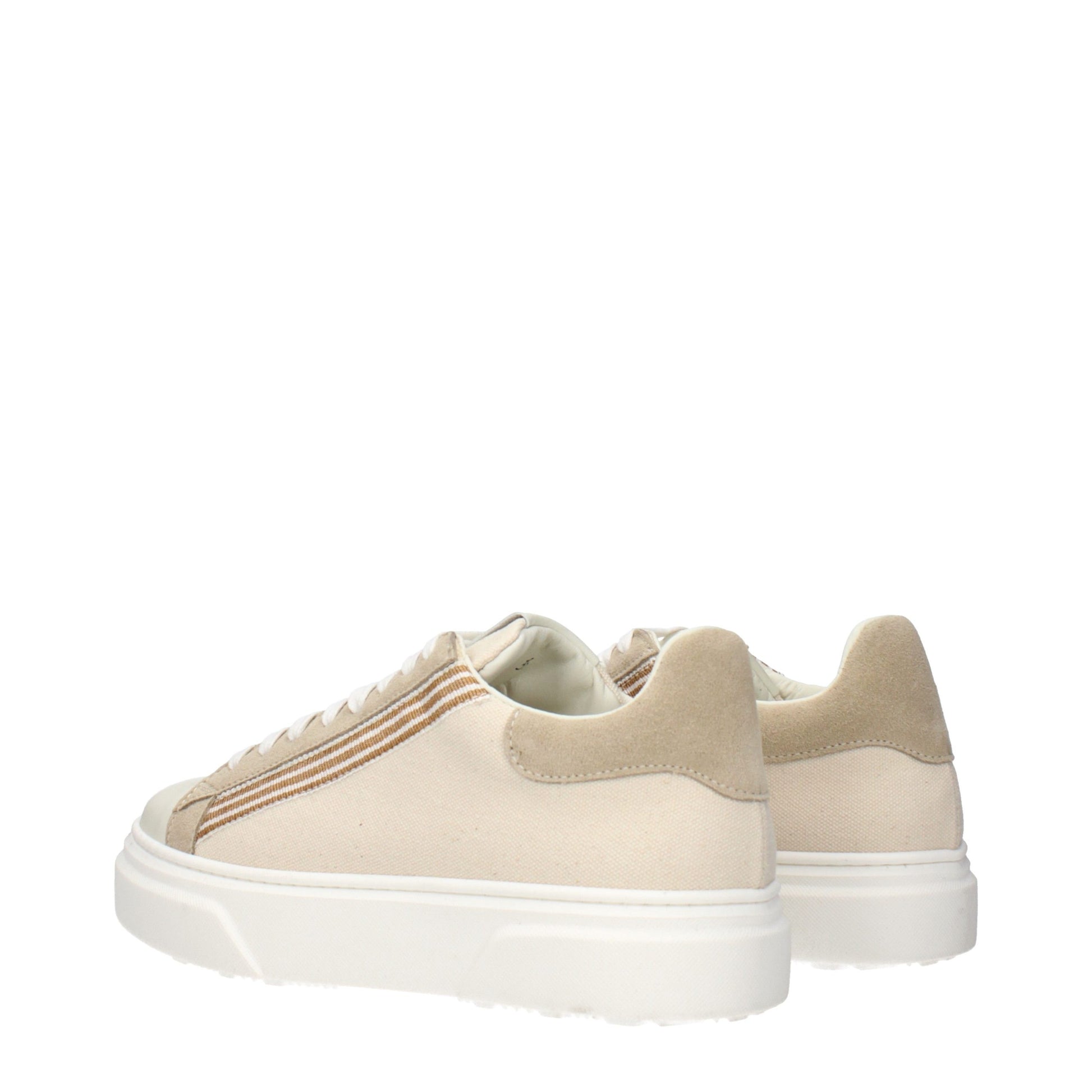 Beige Fabric Low Top Sneakers
