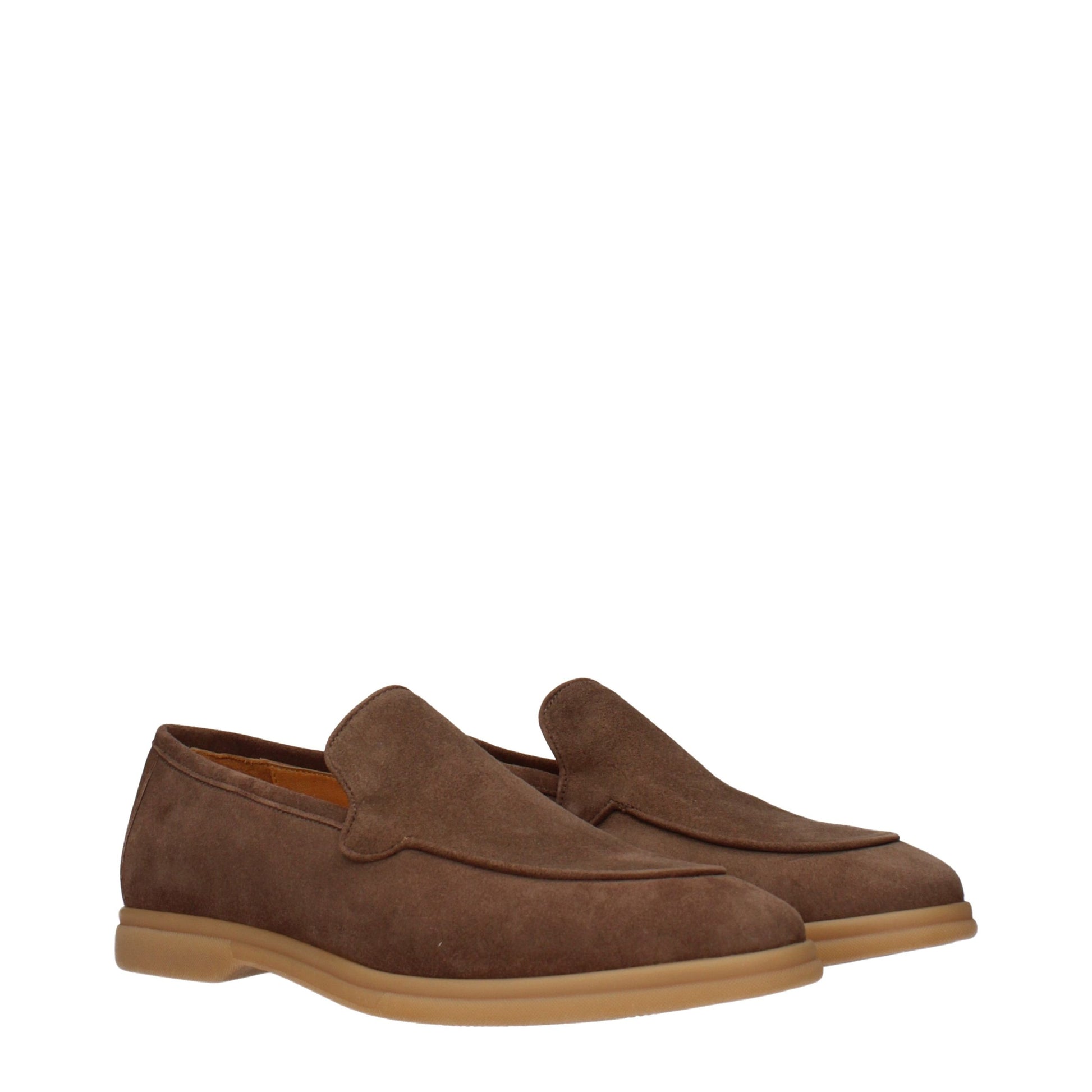 Brown Leather Slip-On Loafers