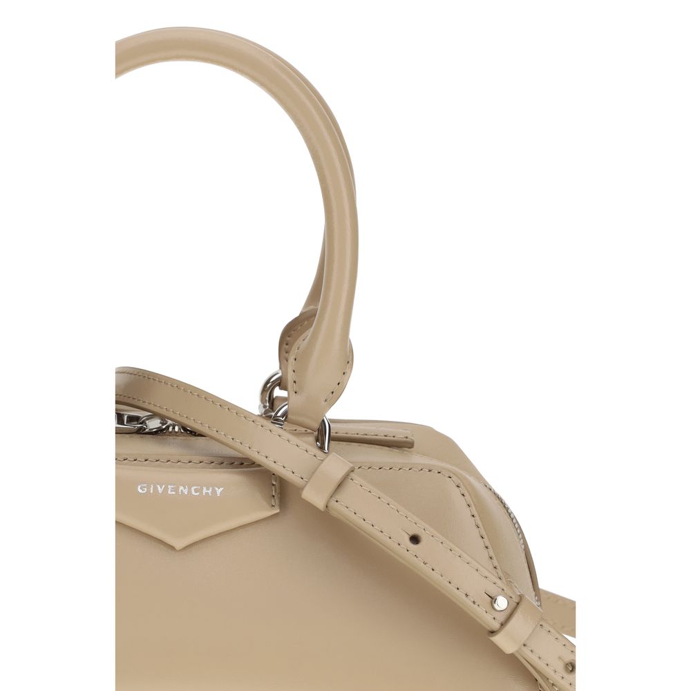 Beige Calf Leather Bos Taurus Shoulder Bag