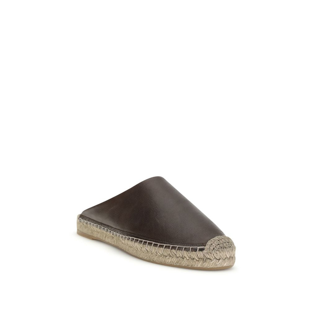 Brown Calf Leather Bos Taurus Mules