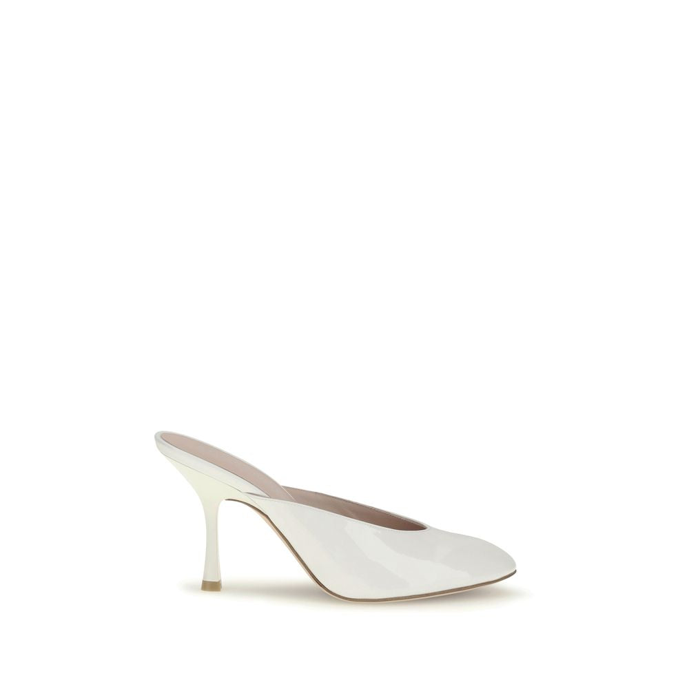 White Calf Leather Bos Taurus Mules