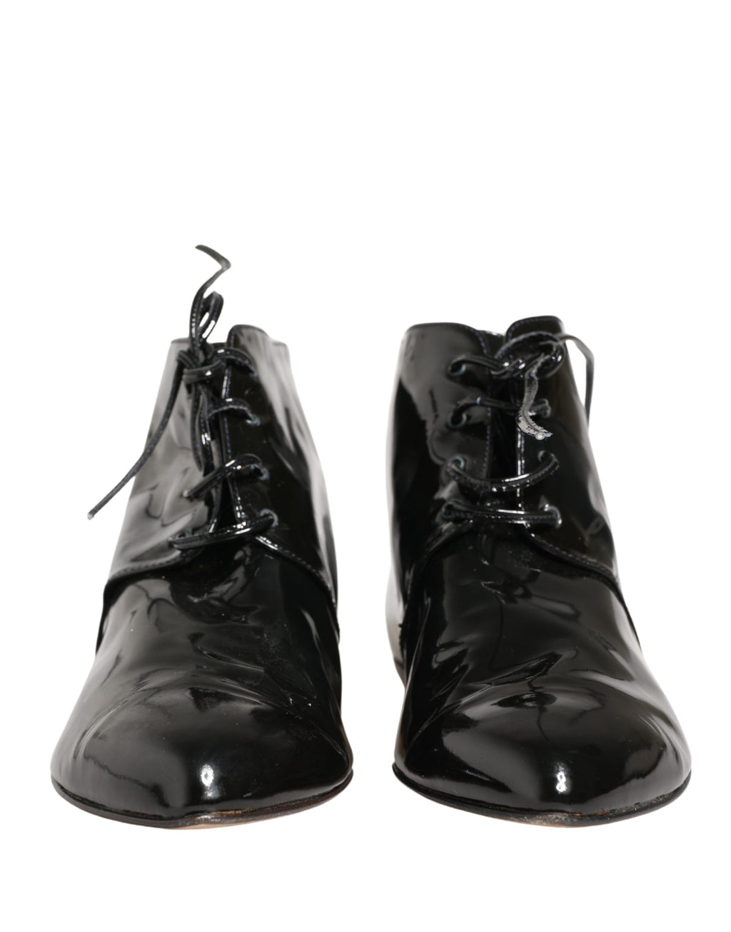 Black Leather AnkleBoots Shoes