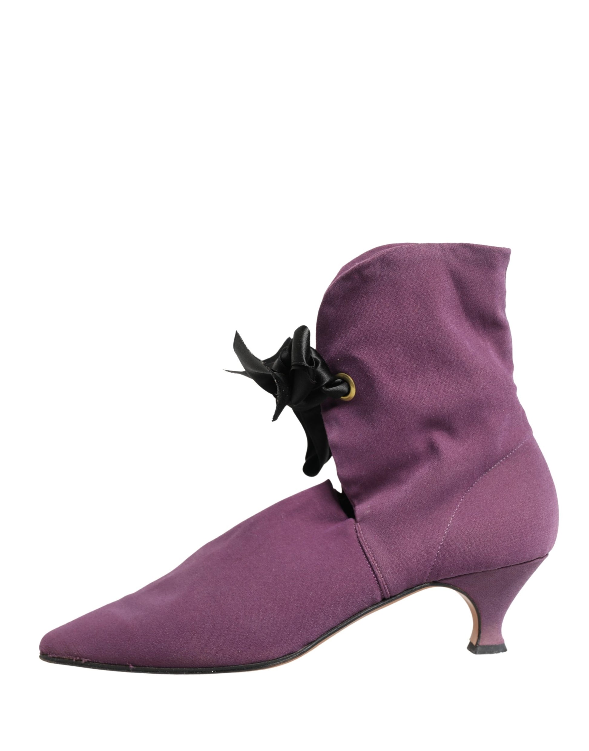 Purple Mid Calf Boots Shoes