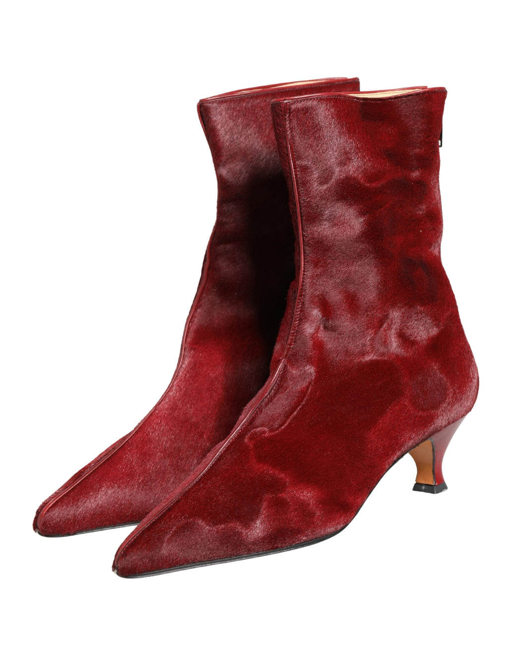 Burgundy Mid Calf Boots Shoes