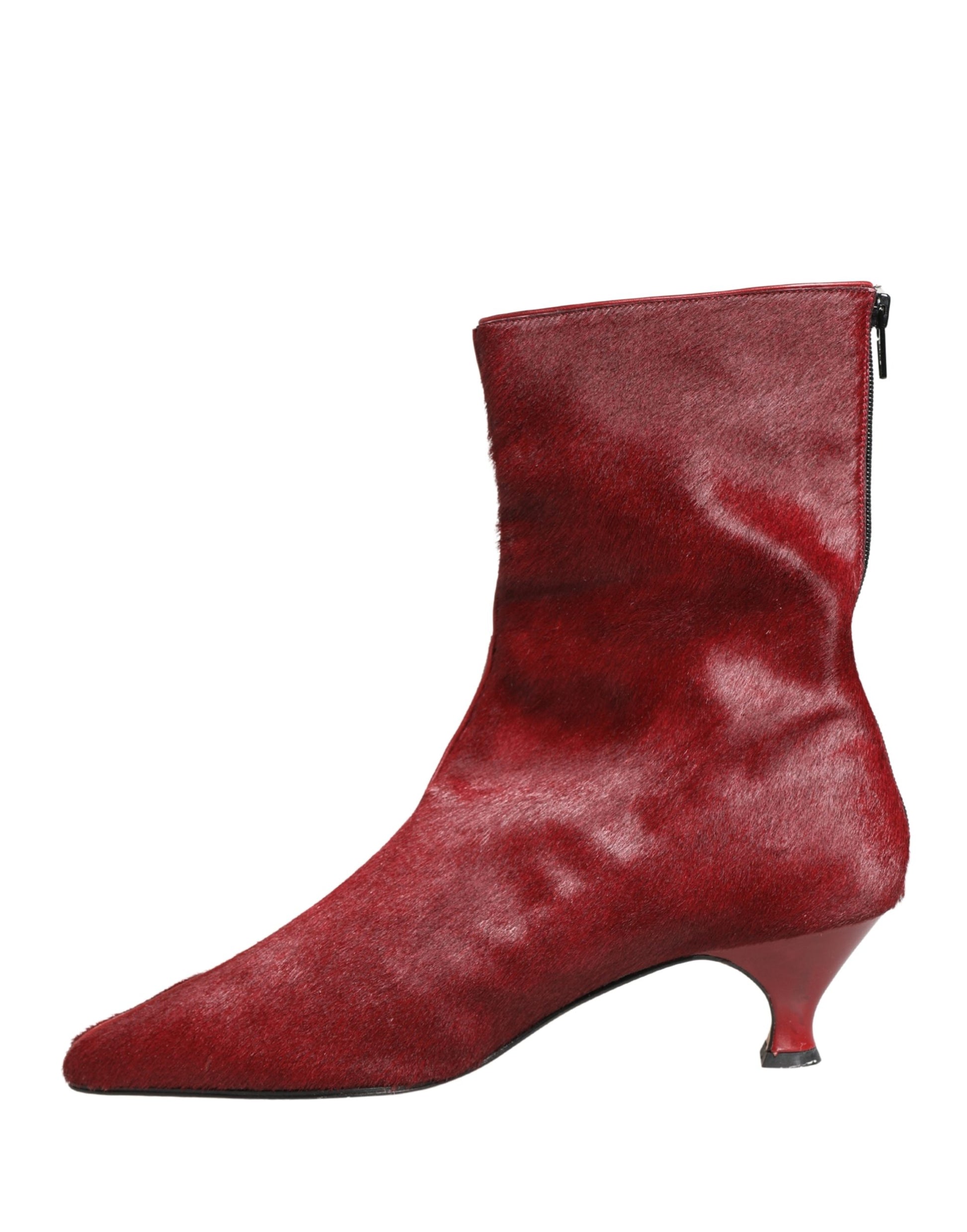 Burgundy Mid Calf Boots Shoes
