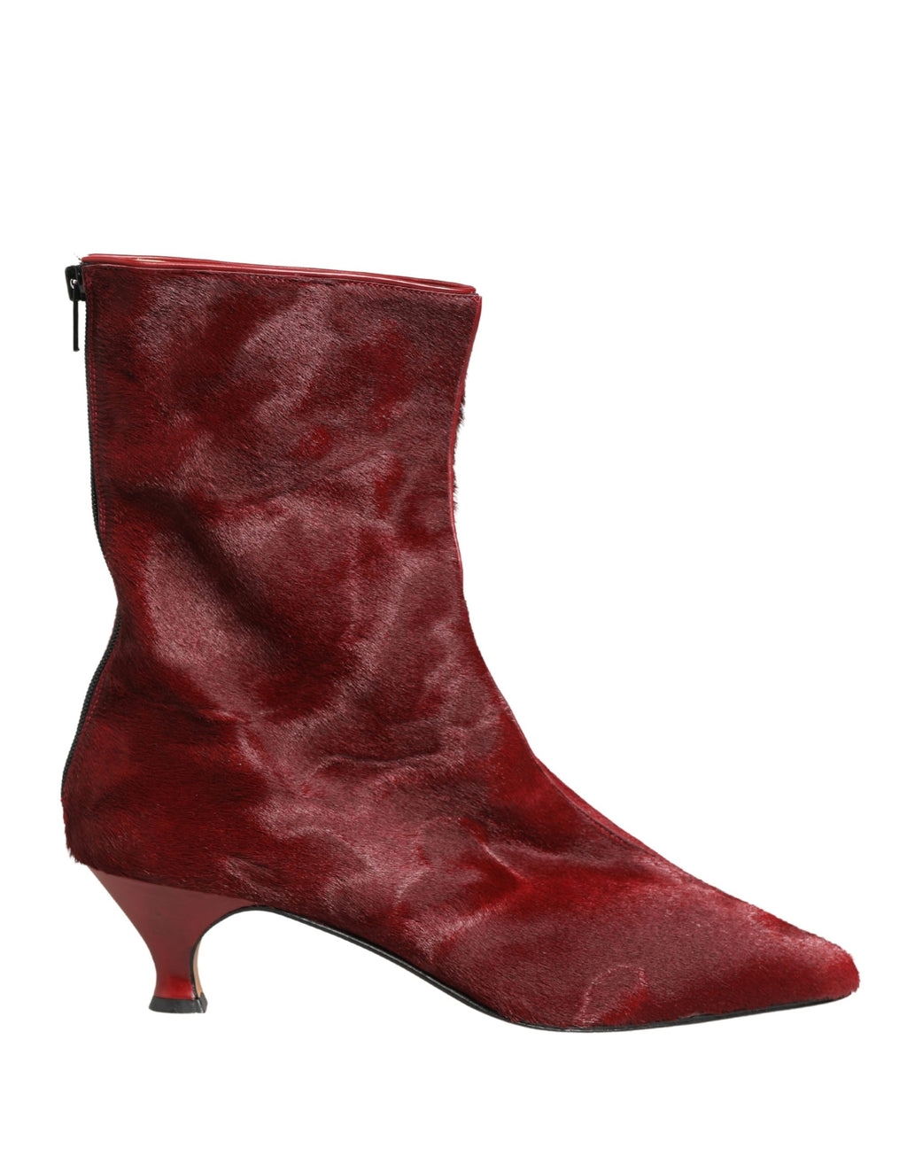 Burgundy Mid Calf Boots Shoes