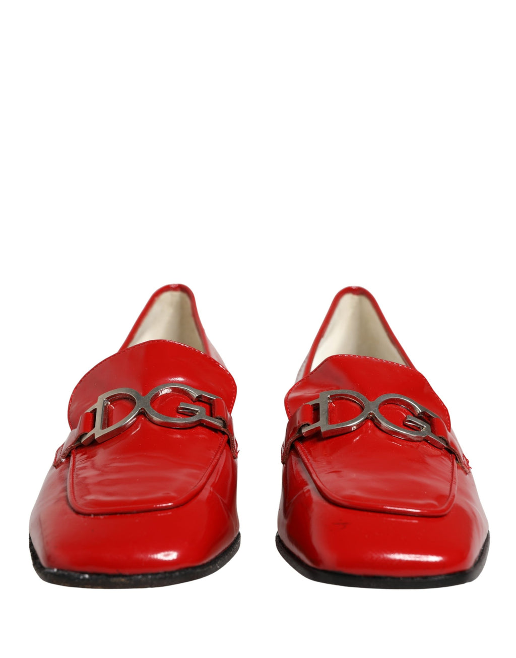 Red Patent Leather Moccasin Slip On Shoes