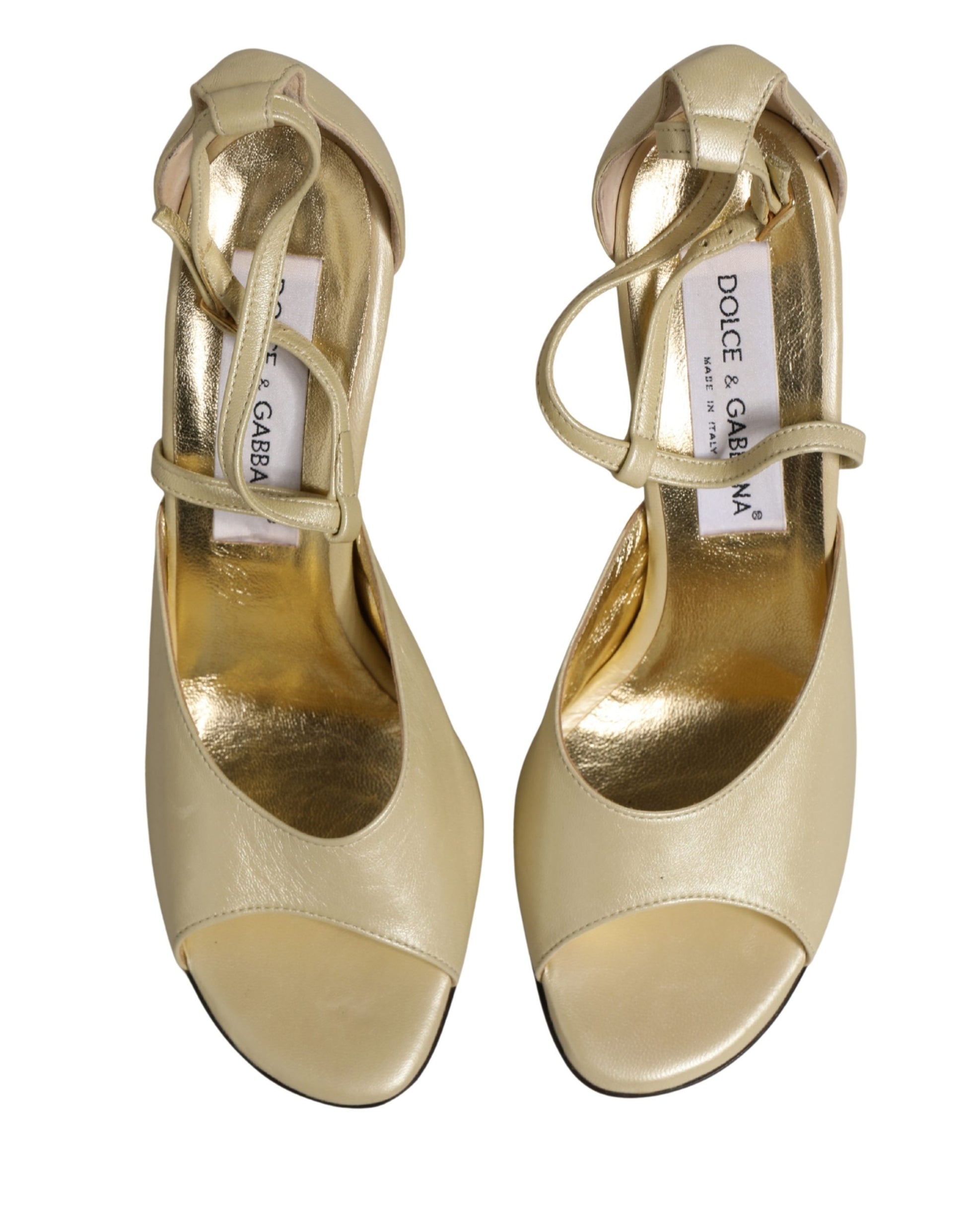 Beige Leather Stiletto Heels Sandals Shoes