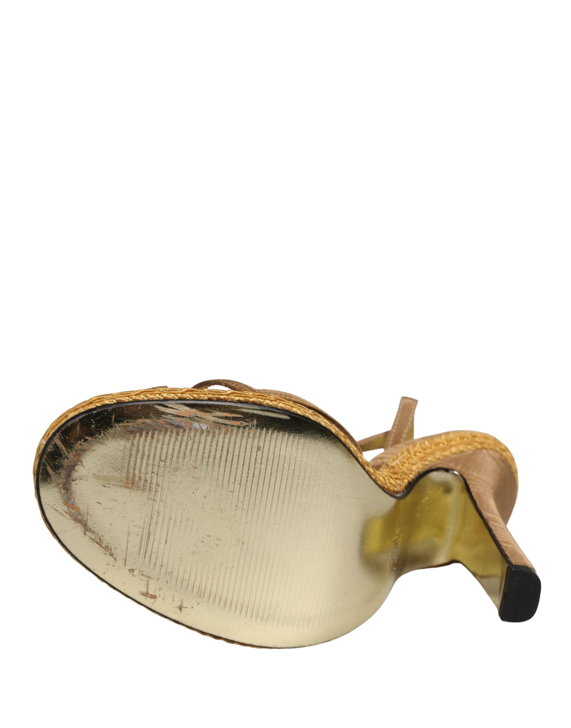 Brown Braided Ankle Strap Heels Sandals Shoes