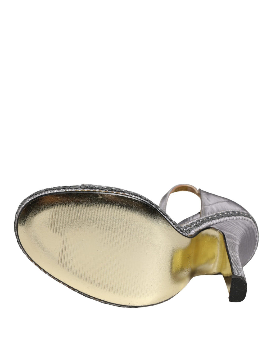 Gray High Heeled Sandals Ankle Strap Shoes