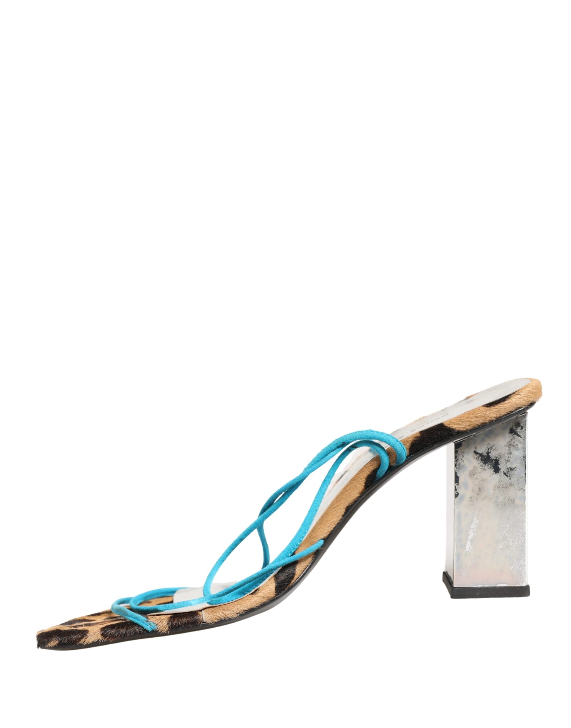 Multicolor Leather Block Heels Sandals Shoes