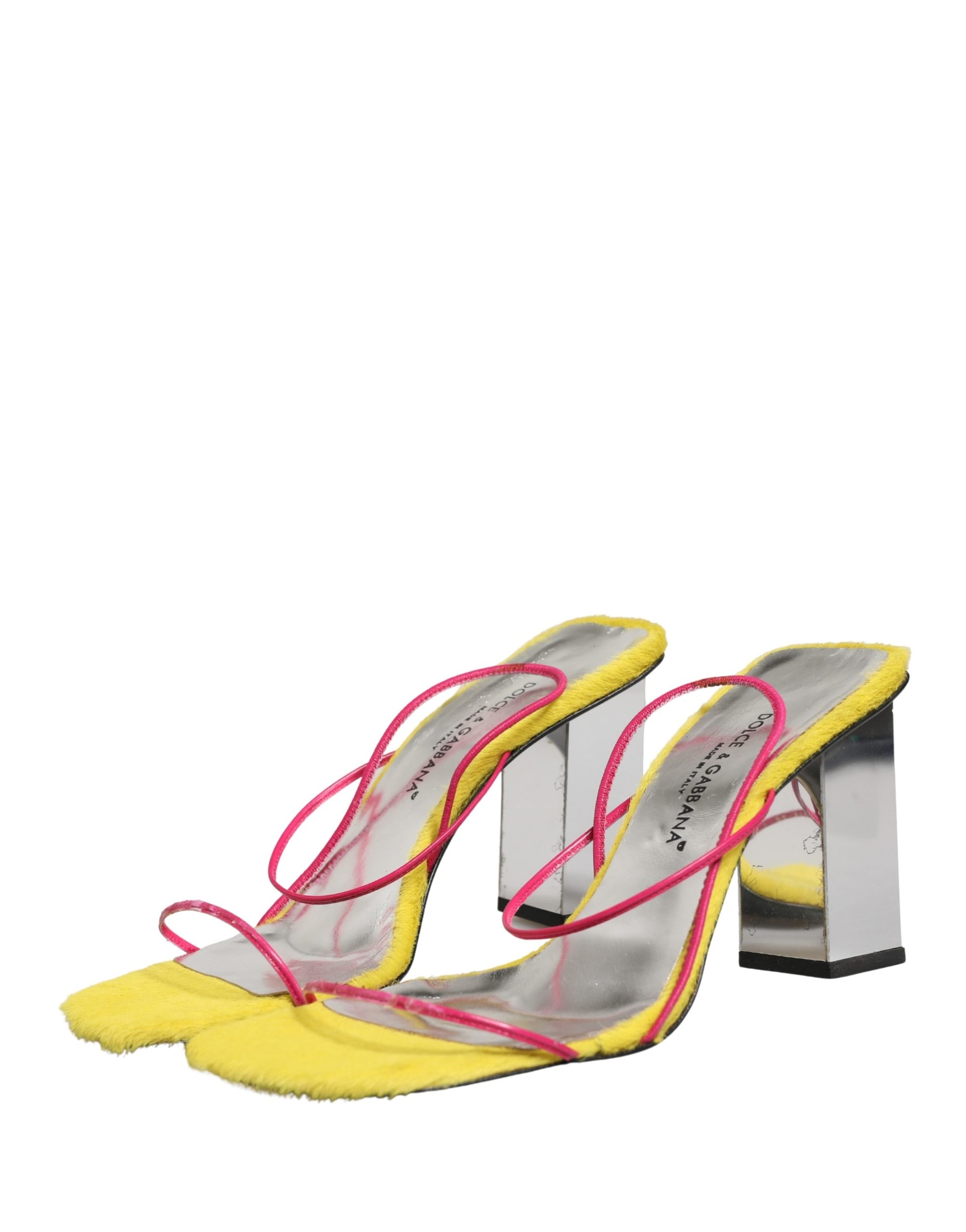 Multicolor Leather Block Heels Sandals Shoes