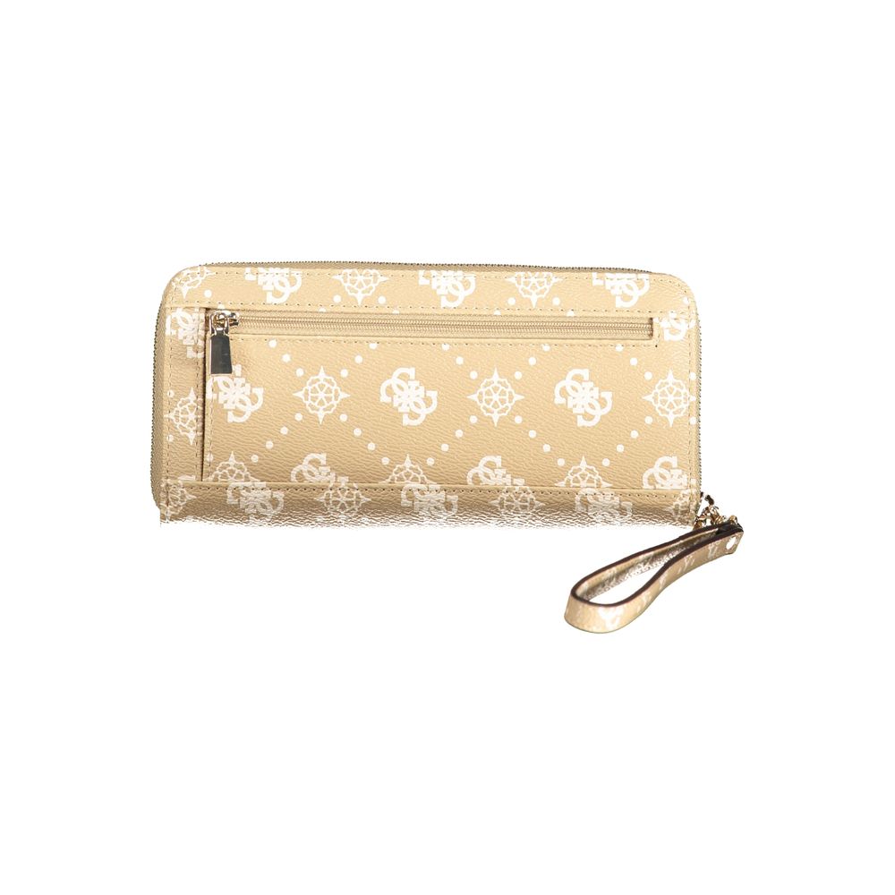 Beige Polyurethane Women Wallet