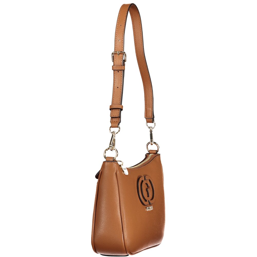 Marrone Polyurethane Women Handbag