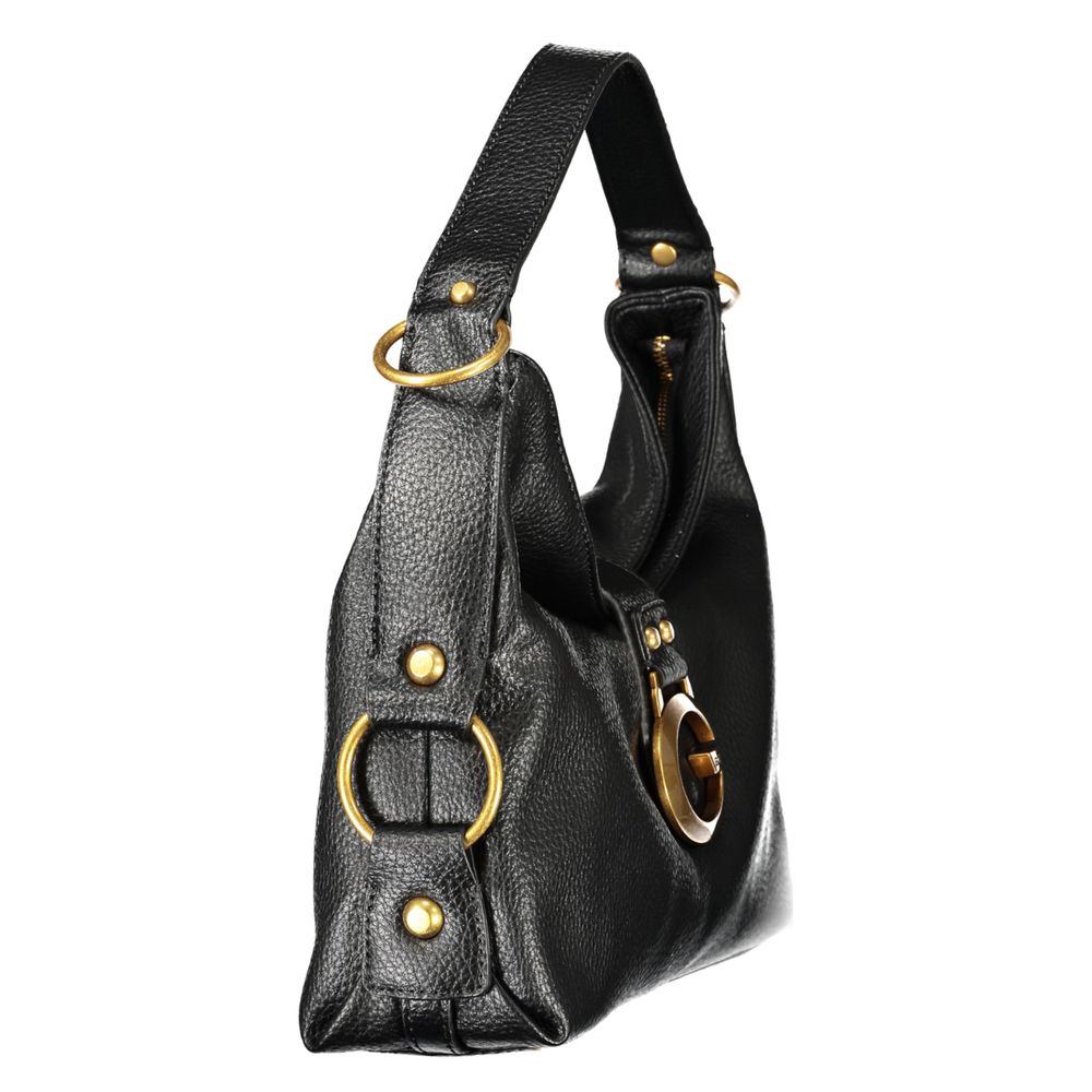 Black Polyurethane Women Handbag