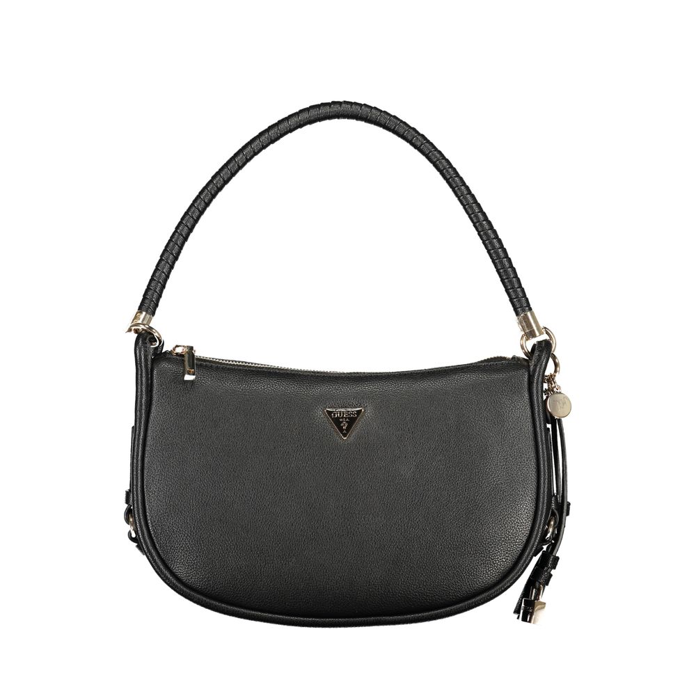 Black Polyurethane Women Handbag