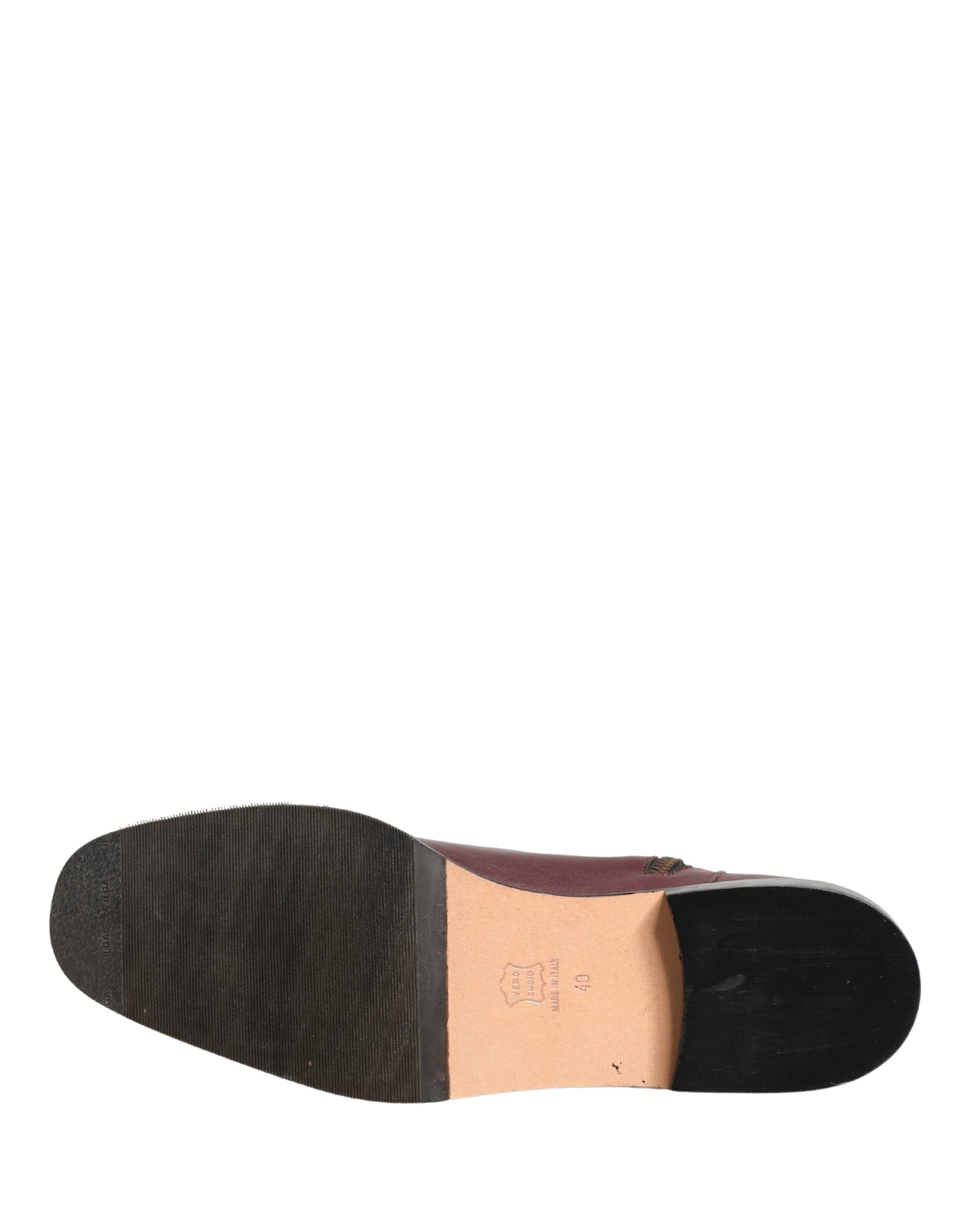 Maroon Leather Flats Biker Ankle Boots Shoes