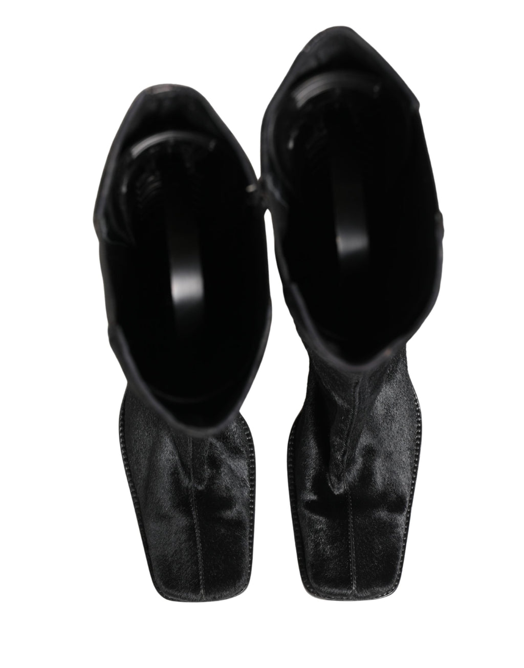 Black Suede Leather Knee High Boots Shoes