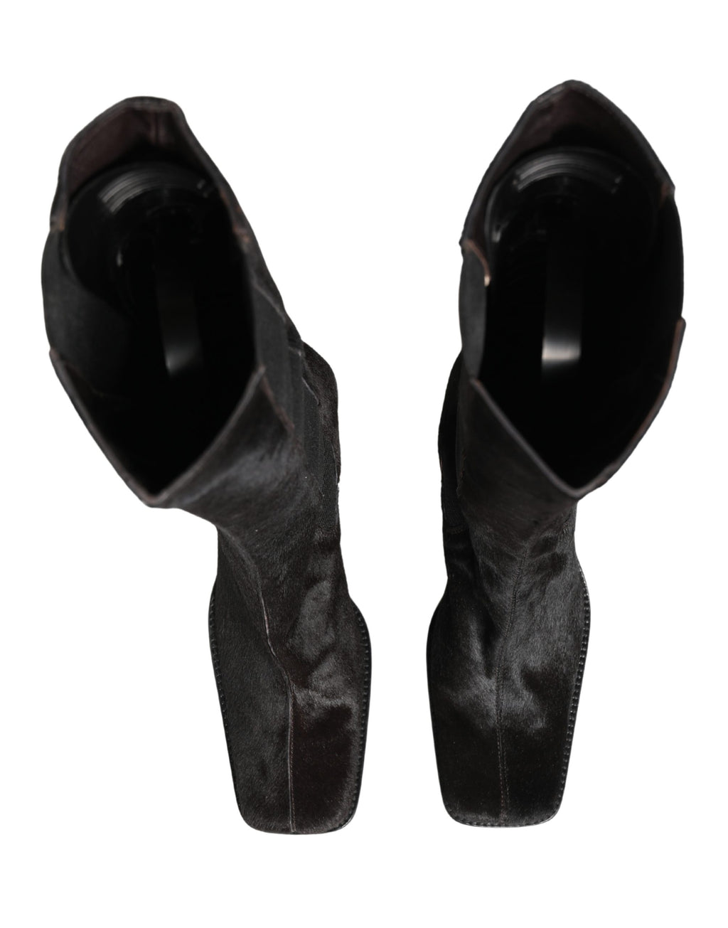 Black Suede Leather Knee High Boots Shoes