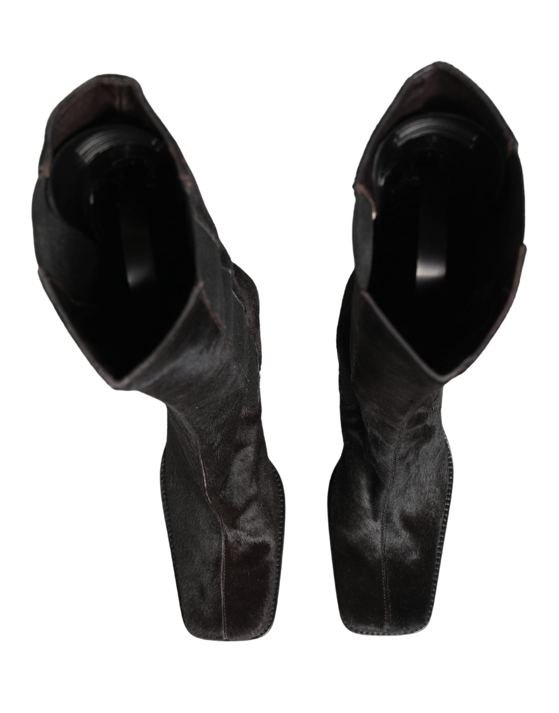 Black Suede Leather Knee High Boots Shoes