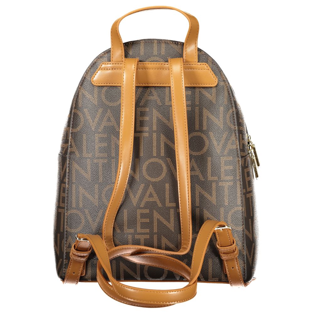 Brown Polyurethane Womens Backpack