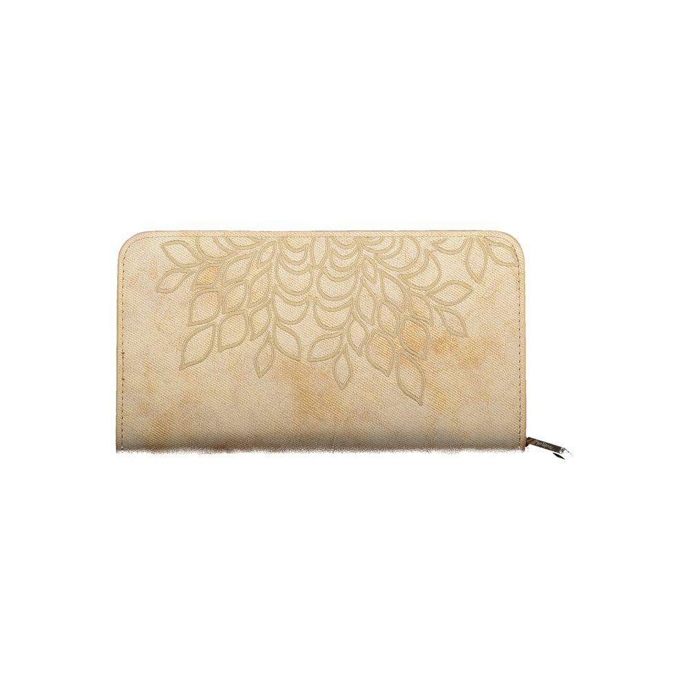 Beige Polyurethane Women Wallet