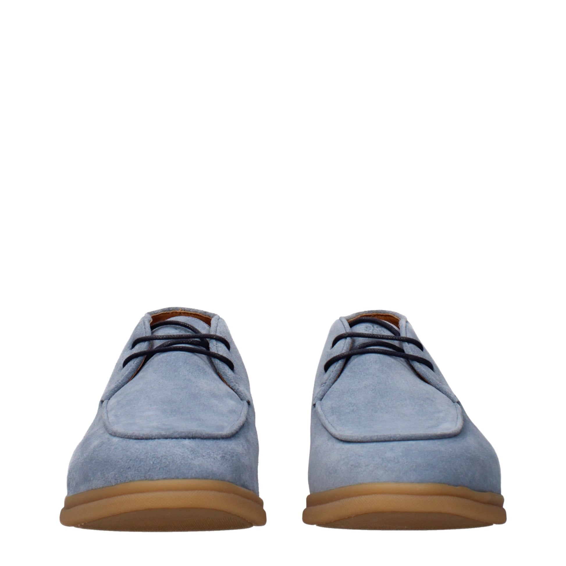 Light Blue Leather Ankle Boots