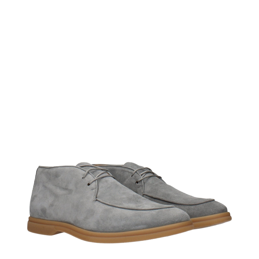 Gray Leather Oxfords And Derbies