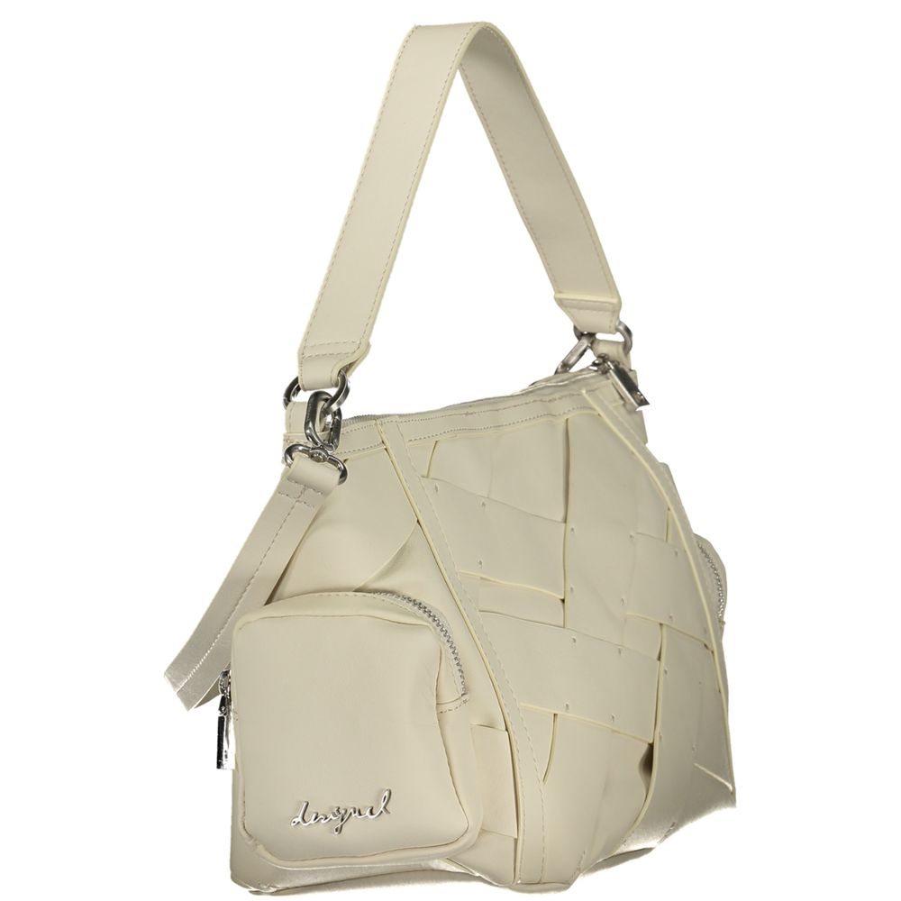 White Polyurethane Women's Shoulder Bag