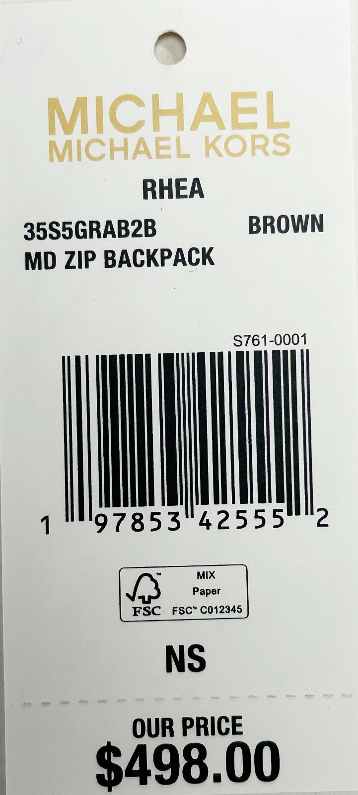 Michael Kors Rhea Medium PVC Backpack Bookbag