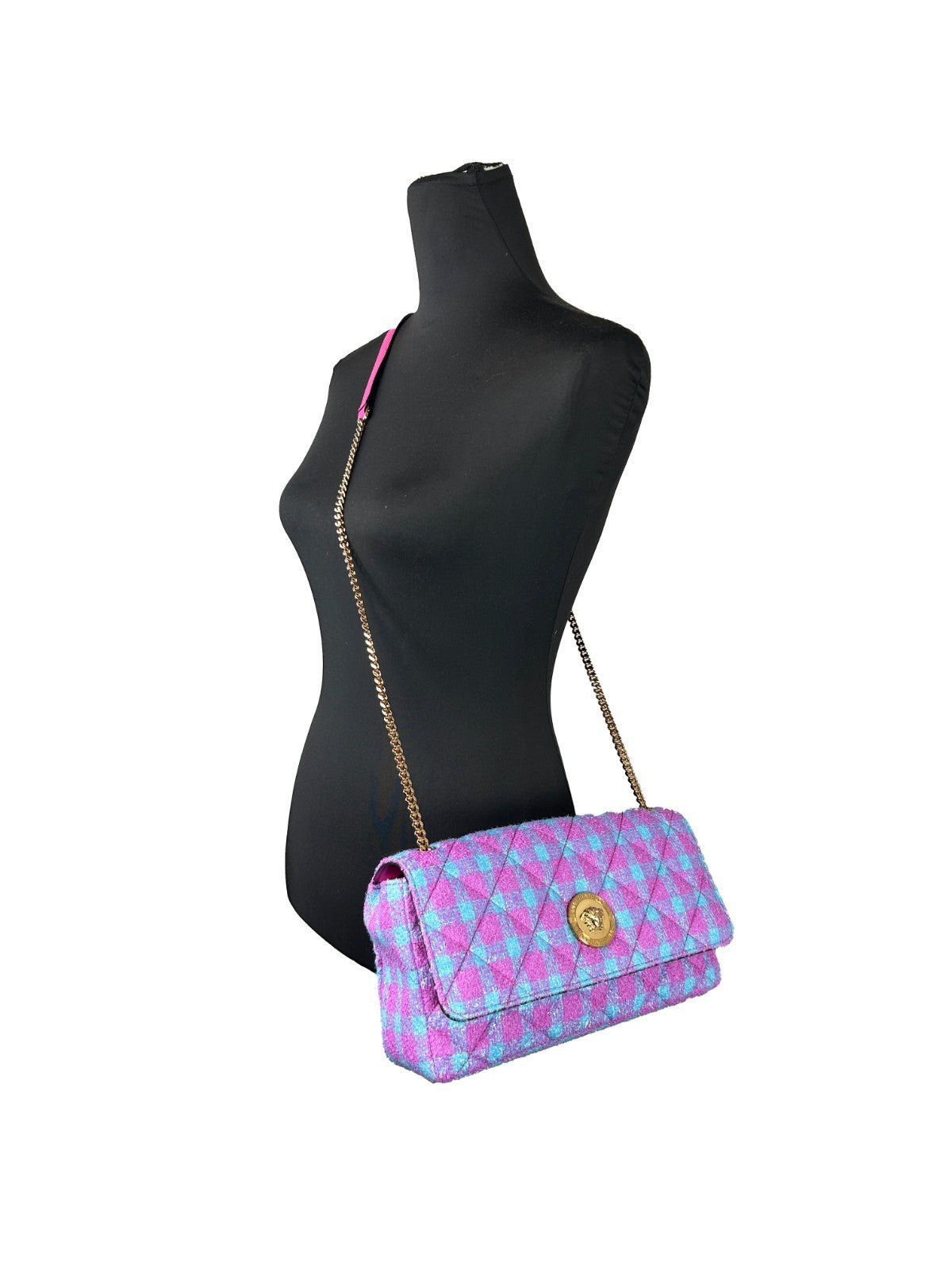 Versace Wool Lurex Medium Shoulder Crossbody Bag