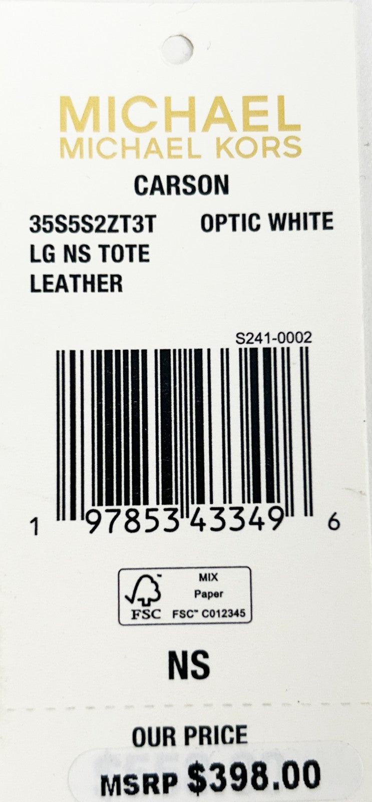 Michael Kors Carson Large North South Tote Bag