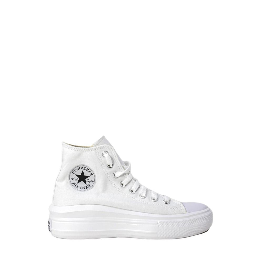 White Cotton High Top Sneakers