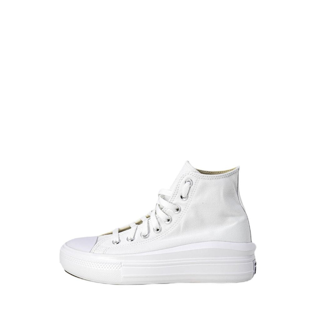 White Cotton High Top Sneakers