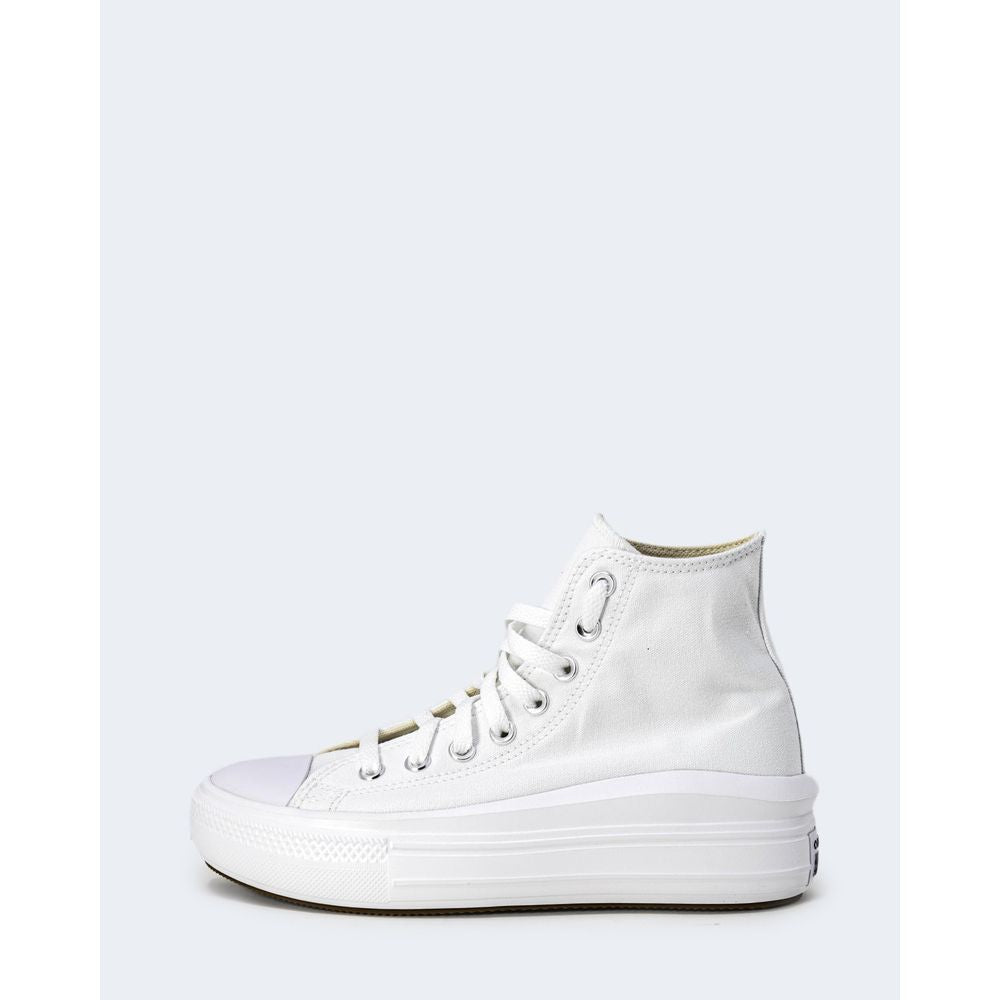 White Cotton High Top Sneakers