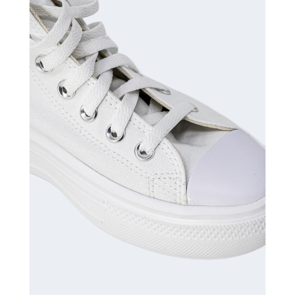 White Cotton High Top Sneakers