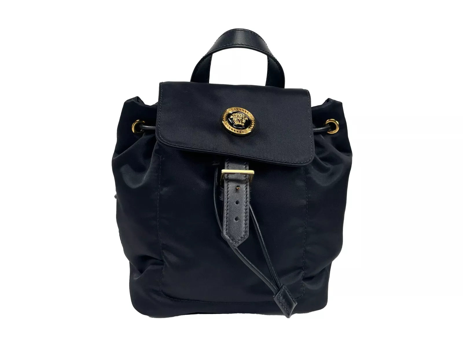 Versace Mini Nylon Medusa Drawstring Backpack Bag