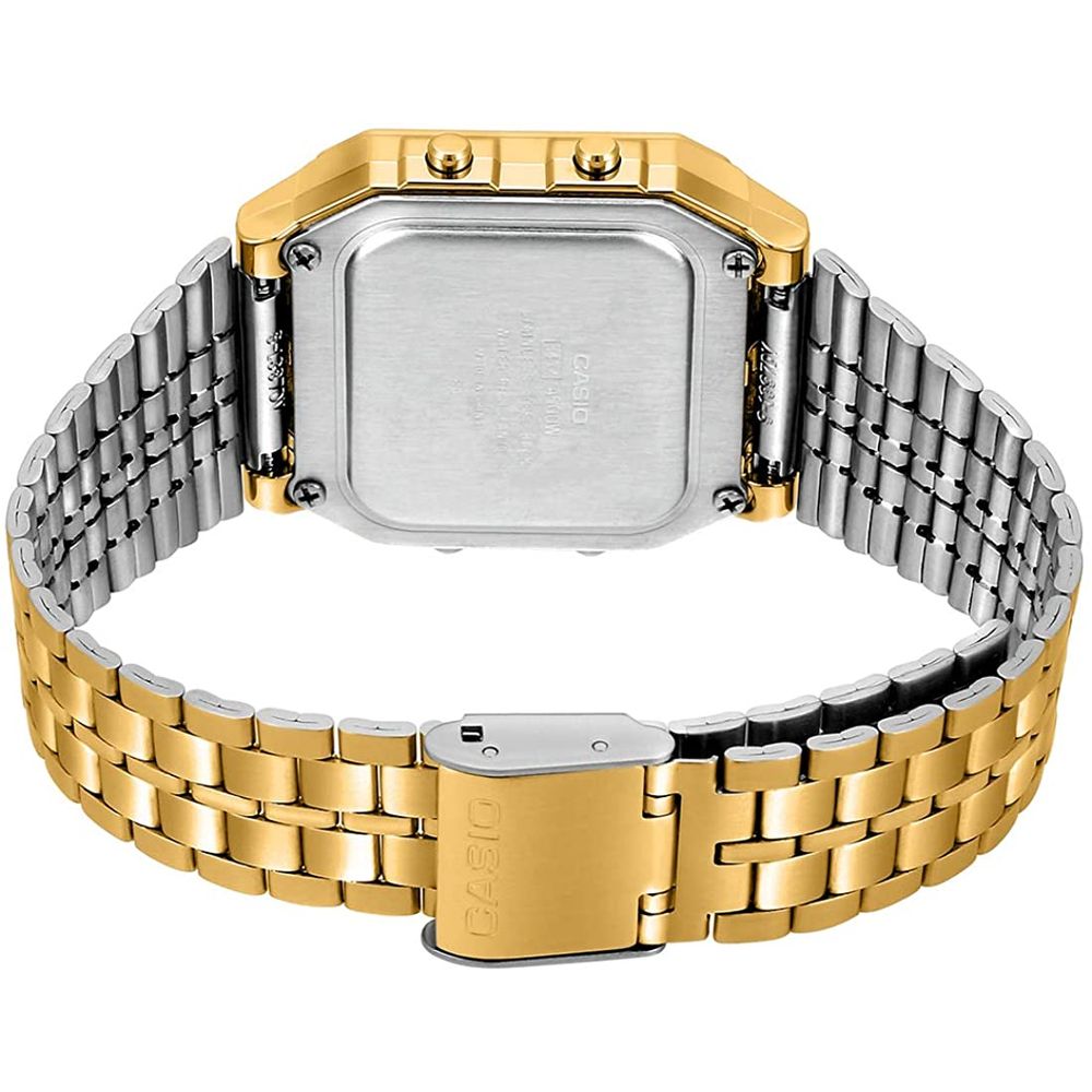 Gold Stainless Steel Digital Watch