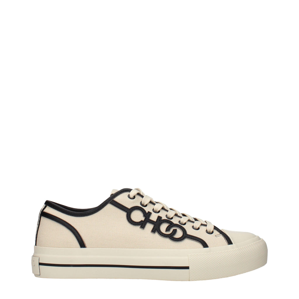 Beige Fabric Low Top Sneakers