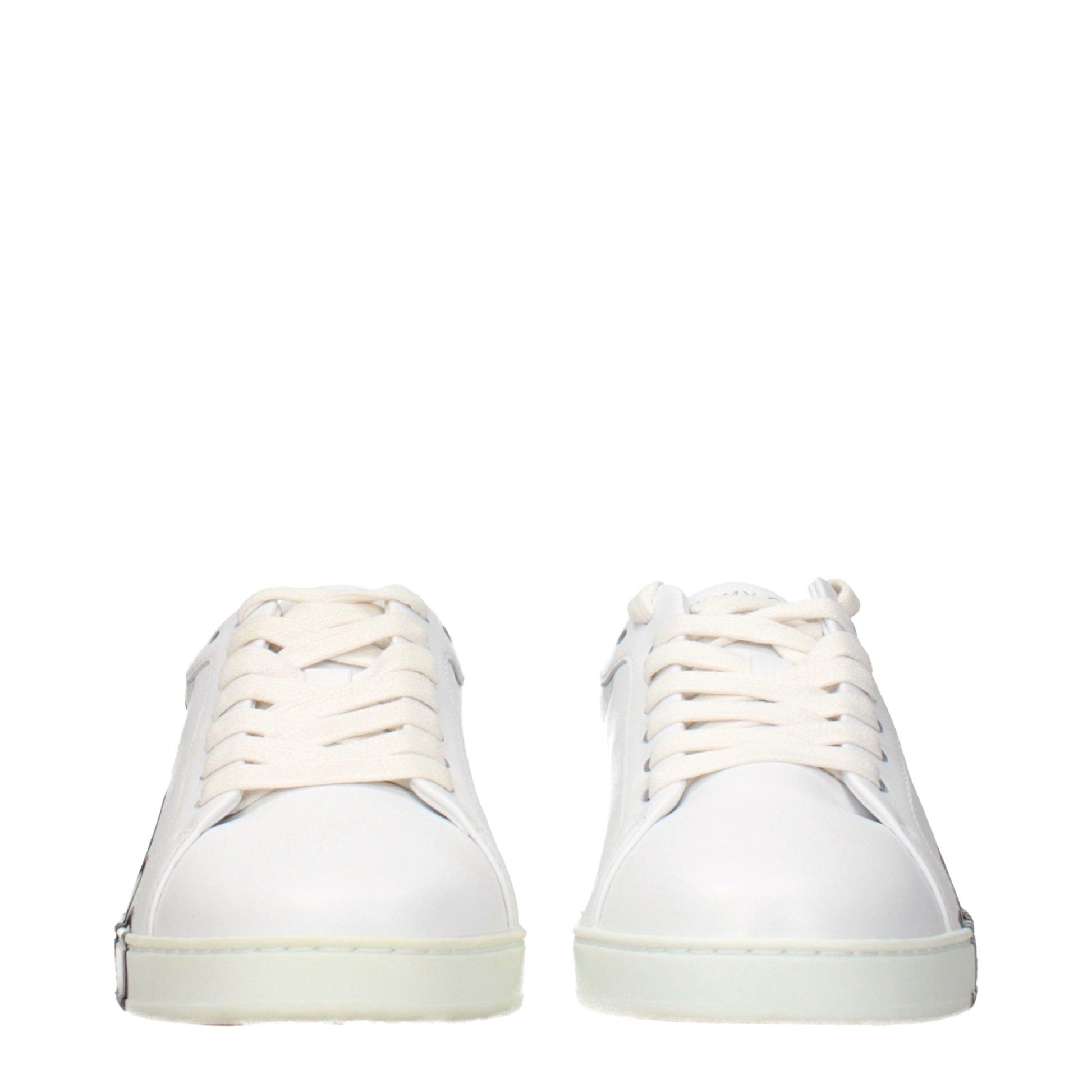 White Leather Low Top Sneakers