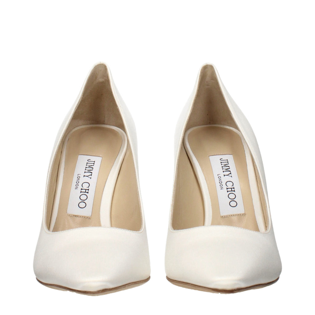 Beige Satin Platform Pumps