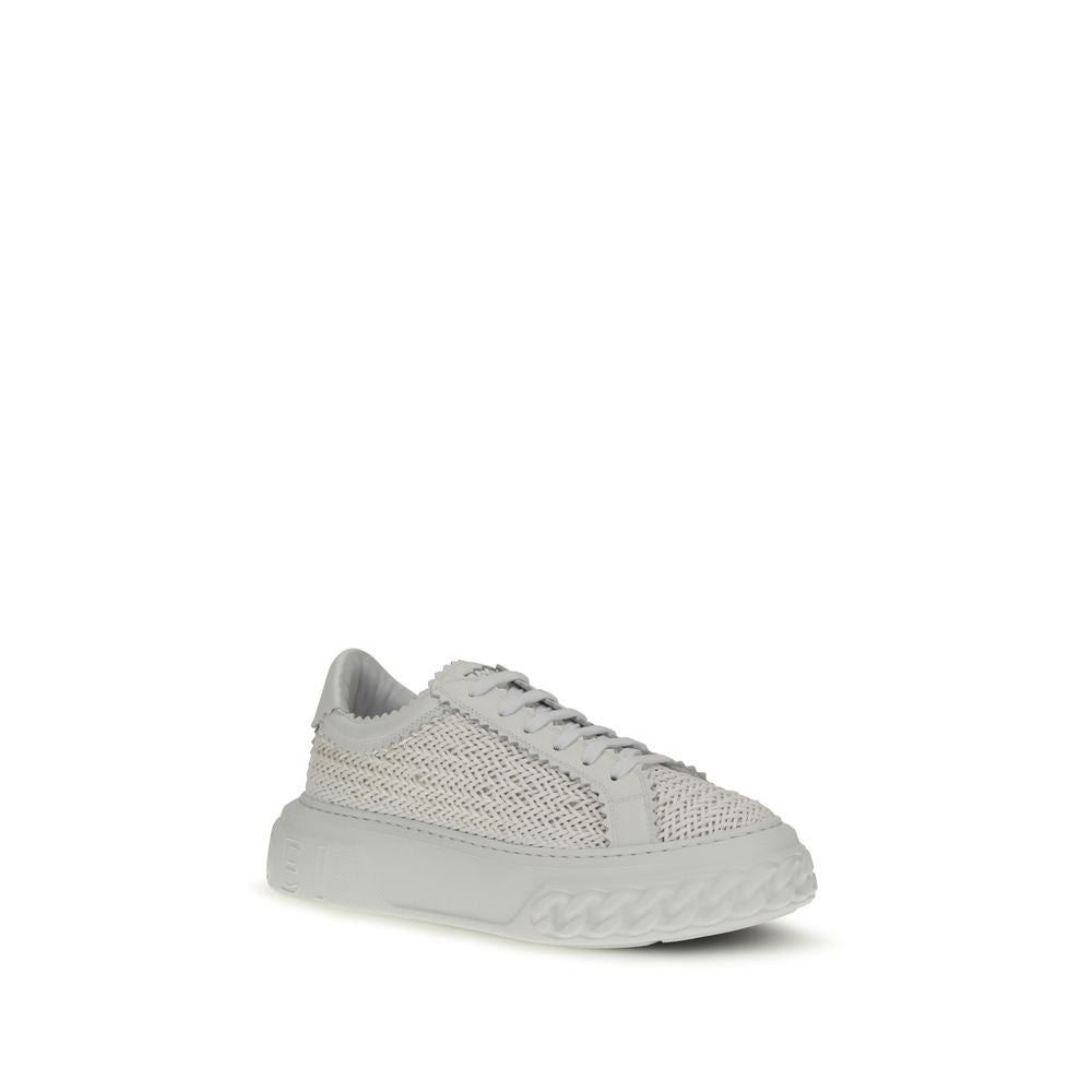 White Calf Leather Bos Taurus Chunky Sneakers