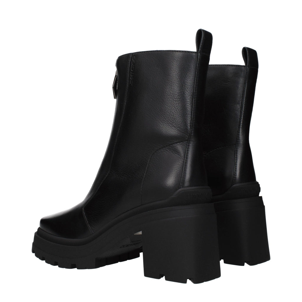 Black Leather Ankle Boots