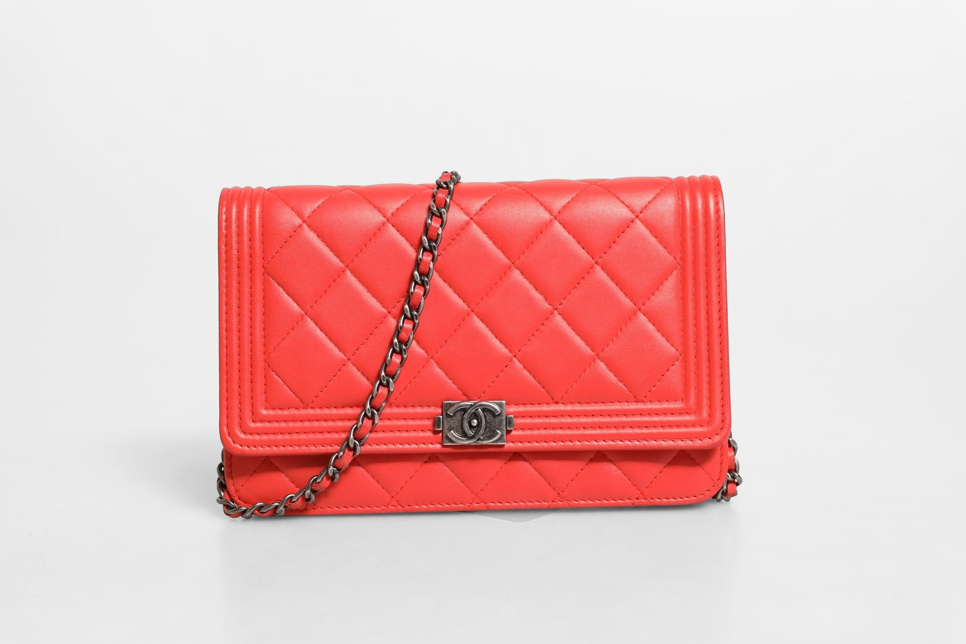 Chanel Boy Wallet on Chain Red Lambskin