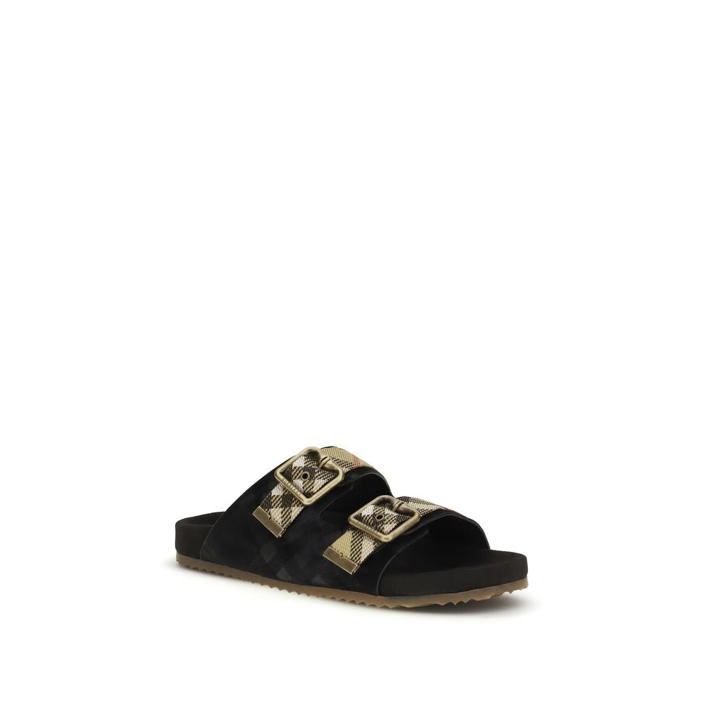 Black Calf Leather Bos Taurus Strap-On Sandals