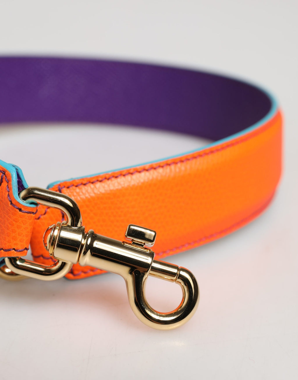 Orange Purple Calf Leather Bag Accessory  Shoulder Strap