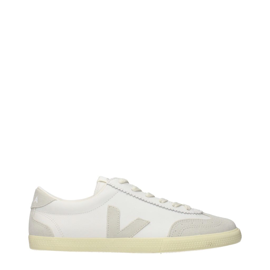 White Leather Low Top Sneakers