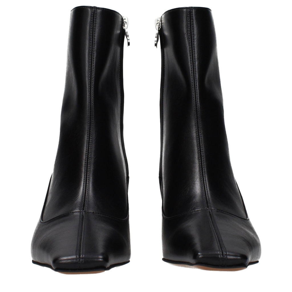 Black Leather Ankle Boots