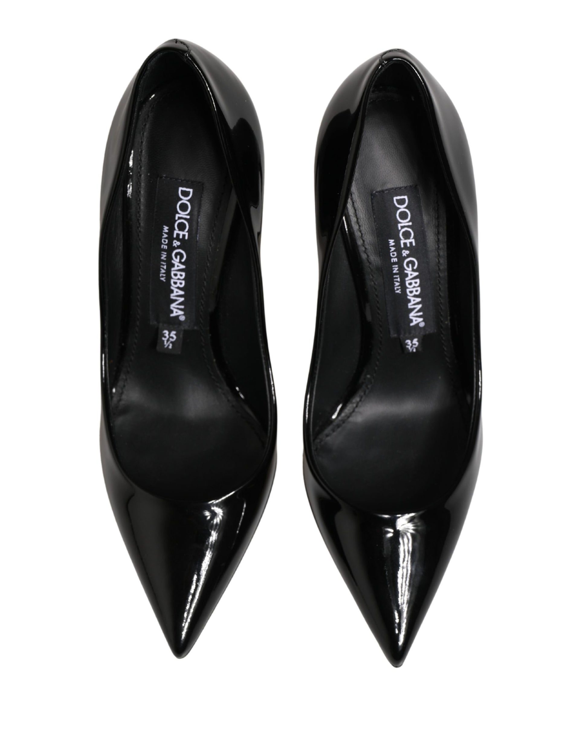 Black Calf Leather Stiletto Heels Pumps Shoes