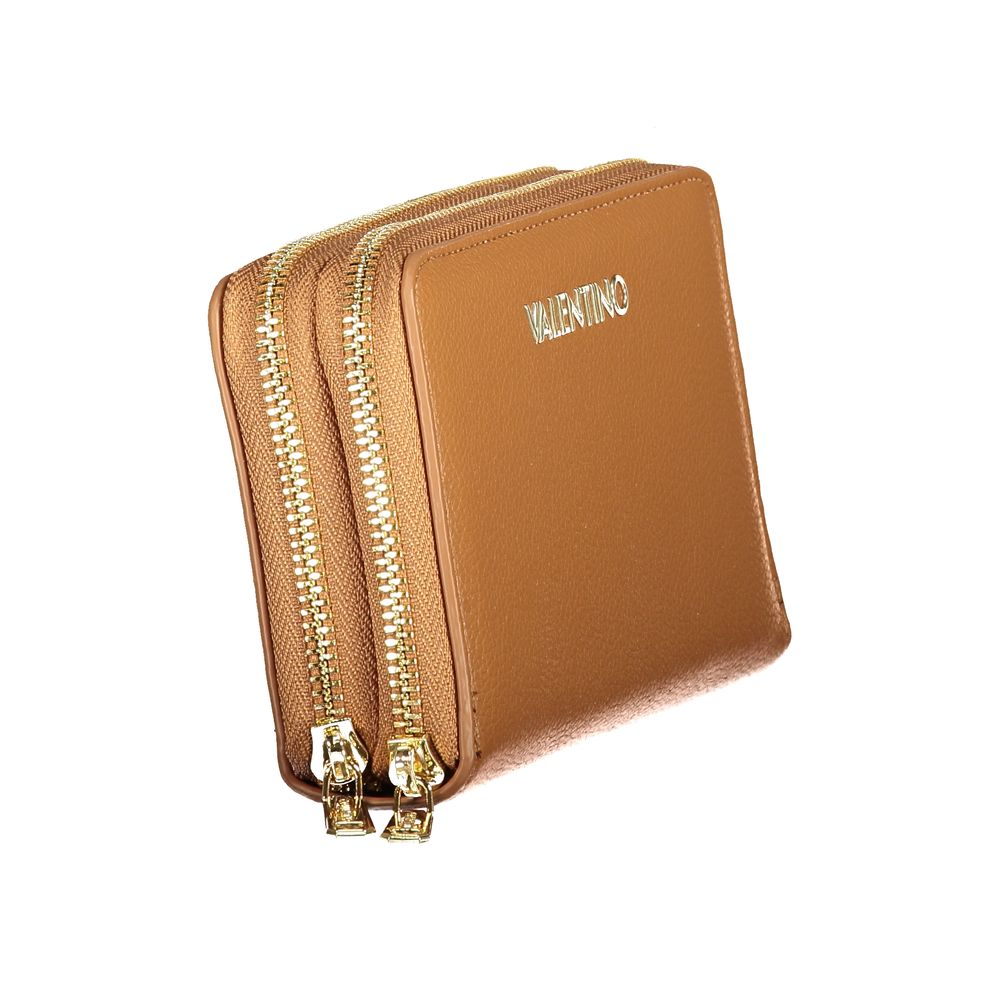 Brown Polyurethane Women's Wallet